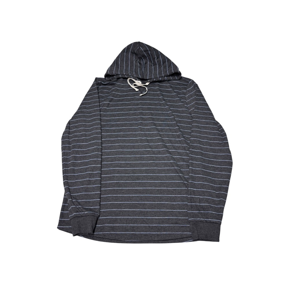 Marine Layer Mens Striped Lightweight Hoodie Grey Blue Pullover S 14649